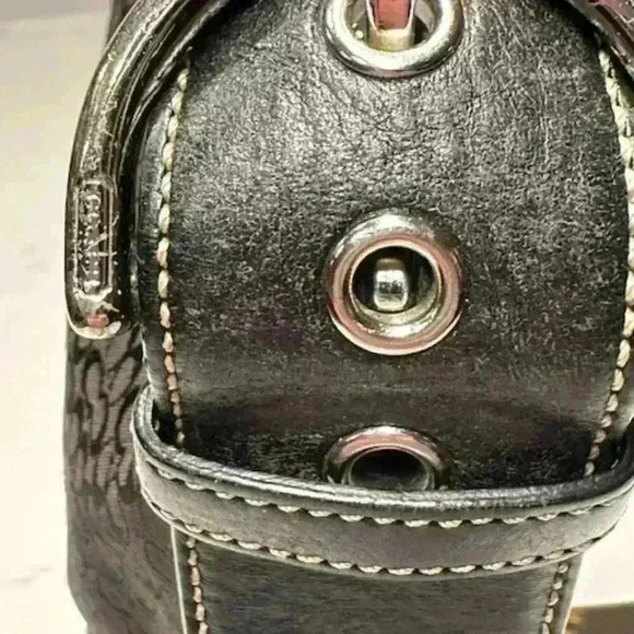 Coach Black Signature Hobo Tote Bag #1460 - Picture 4 of 12